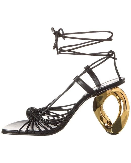 J.W. Anderson Black Chain Leather Sandal