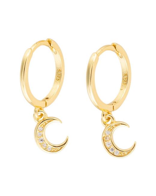 Eye Candy LA Metallic Luxe Collection Silver Cz Moon Earrings