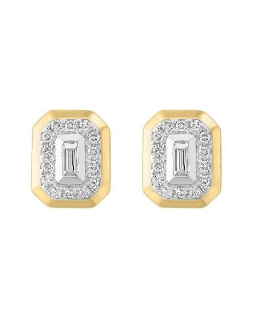 Effy Fine Jewelry Metallic 14K 0.20 Ct. Tw. Diamond Earrings