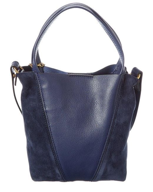 Chloé Blue Spin Small Leather & Suede Tote