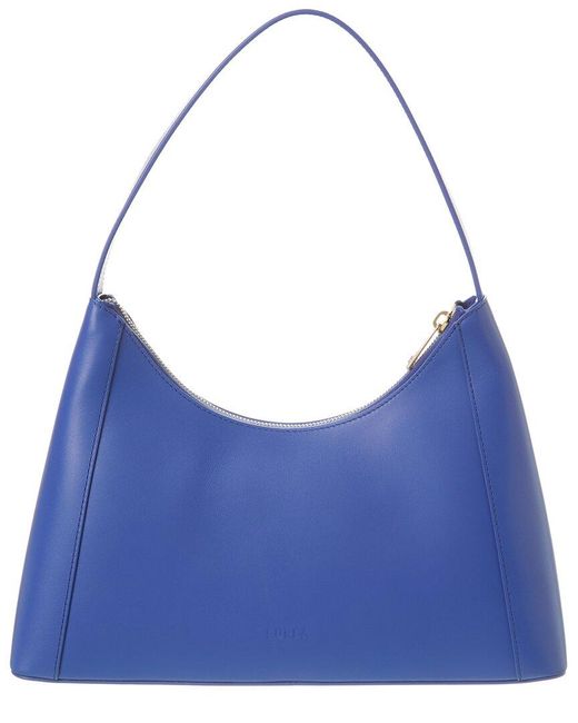 Furla Blue Diamante Small Leather Shoulder Bag