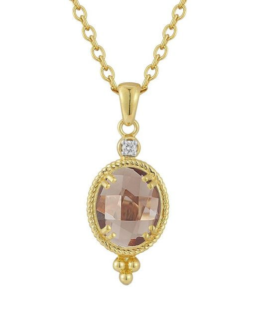 Reiss Metallic 14k 2.49 Ct. Tw. Diamond & Smokey Topaz Necklace