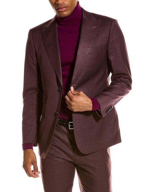 English Laundry Purple Suit With Flat Front Pant for men