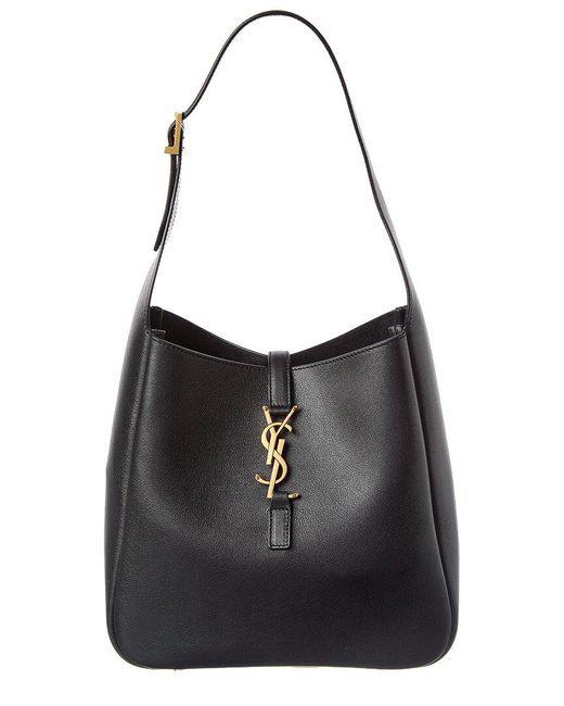 Saint Laurent Black Le 5 Supple Leather Hobo Bag