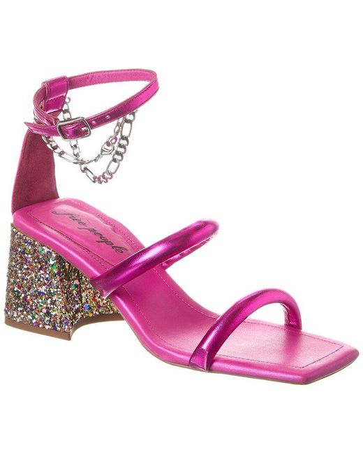 Free People Pink Parker Chain Leather Sandal
