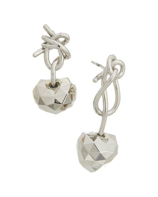 Jimmy Choo White Faceted Earrings