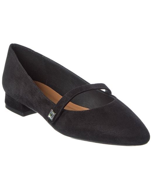 Aquatalia Blue Priya Waterproof Suede Flat