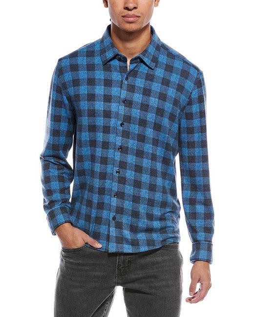Stone Rose Blue Technical Performance Fleece Shirt for men