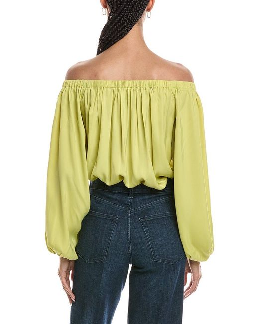 Susana Monaco Yellow Matte Satin Bodysuit