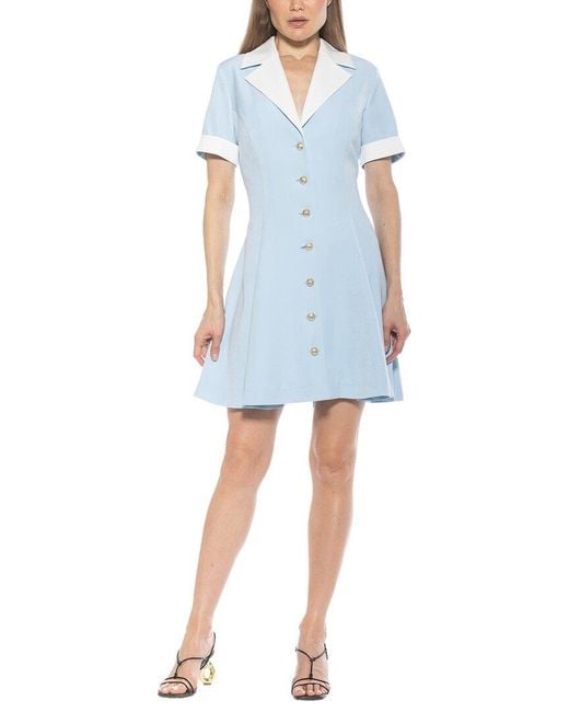 Alexia Admor Blue Linus Collared Dress
