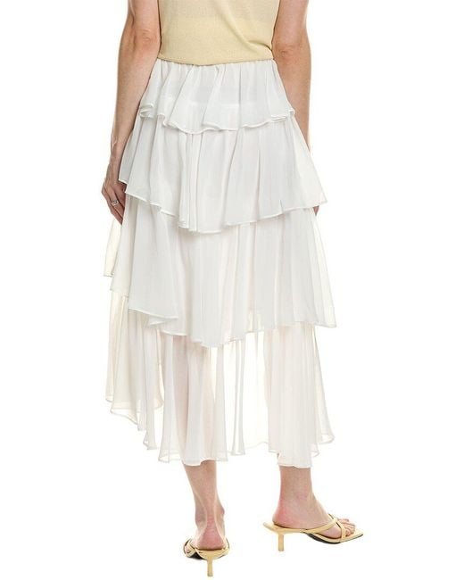 Bardot Natural Adelene Frill Midi Skirt