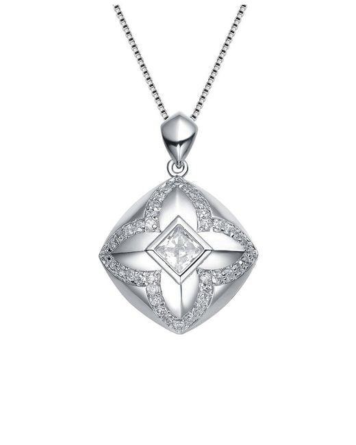 Genevive Jewelry Metallic Silver Cz Pendant