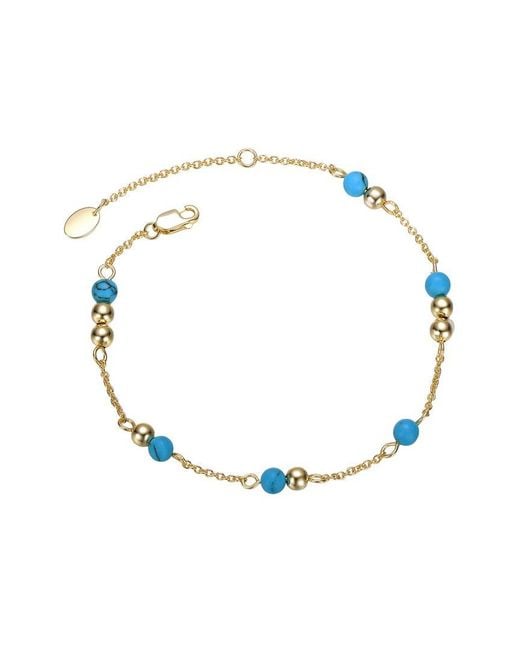 Genevive Jewelry White Rachel Glauber 14K Plated Beads Bracelet