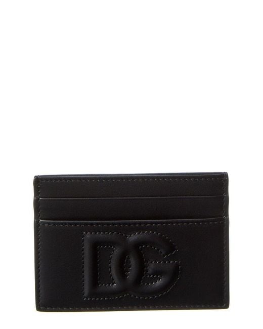 Dolce & Gabbana Black Dg Logo Leather Card Holder