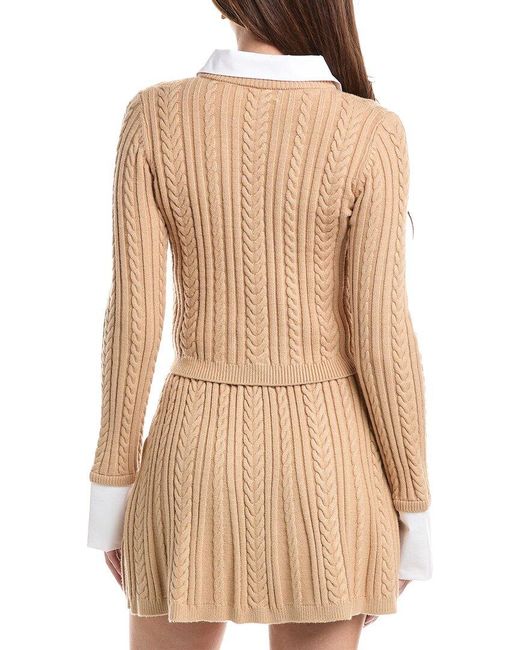 House of Harlow 1960 Natural Maeve Cable Knit Cardigan