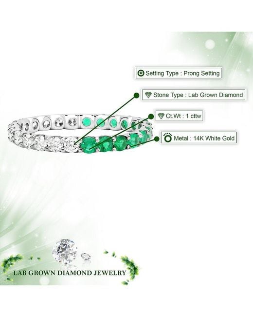 Amairah Green 14K 1.00 Ct. Tw. Lab-Grown Diamond Eternity Ring