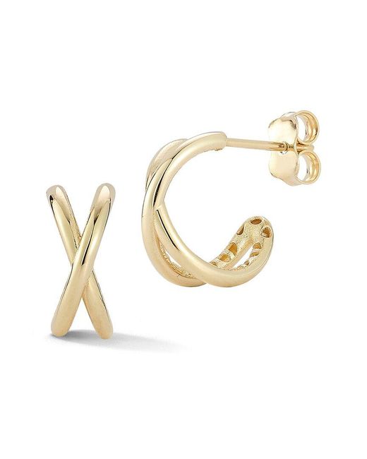 Ember Fine Jewelry Metallic 14K X Hoop Earrings