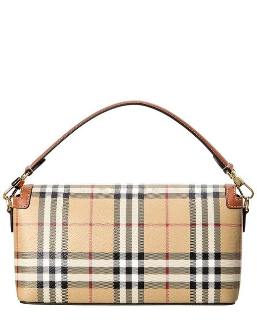 Burberry Metallic Vintage Check E-Canvas & Leather Shoulder Bag