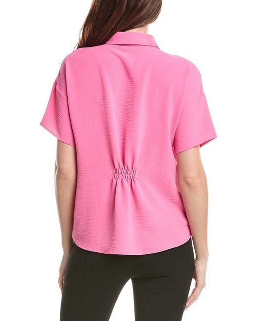 Renuar Pink Woven Blouse