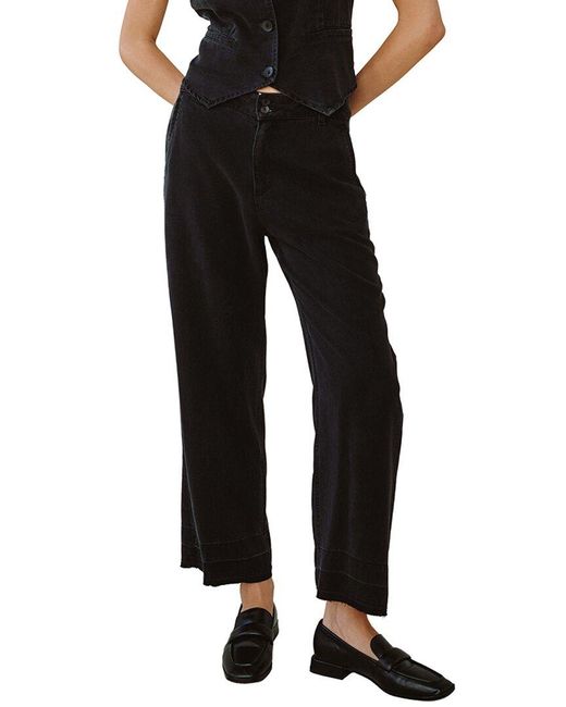 Bella Dahl Black Saige Wide Leg Crop Pant