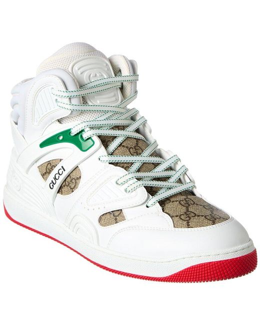Gucci Basket GG Supreme Canvas Hightop Sneaker in White for Men Lyst