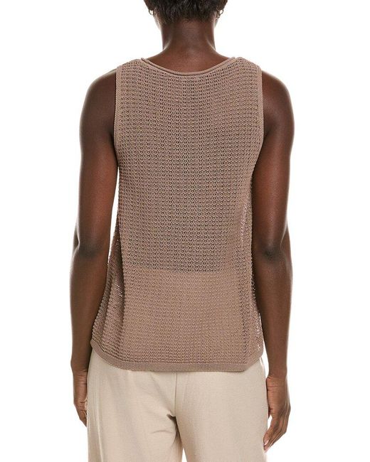 Eileen Fisher Brown Textured Sweater Tank