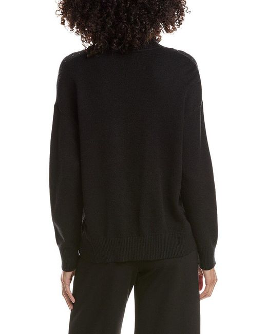 Joseph Ribkoff Black 1/2-Zip Embellished Pullover