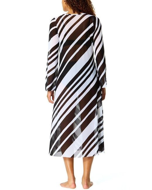 Anne Cole Black Keyhole Mesh Maxi Dress