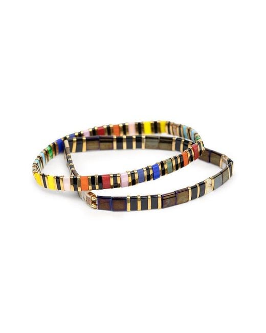 Saachi White Bead Stretchable Bracelet