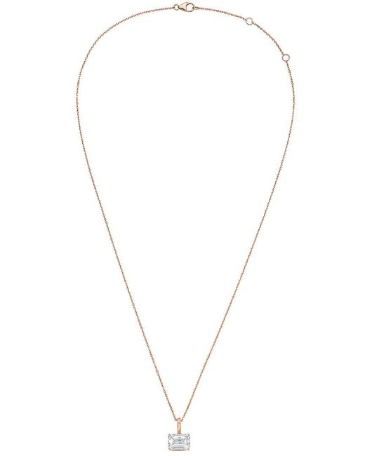 Diana M White Diana M. 14K Rose 5.00 Ct. Tw. Lab-Grown Diamond Solitaire Pendant