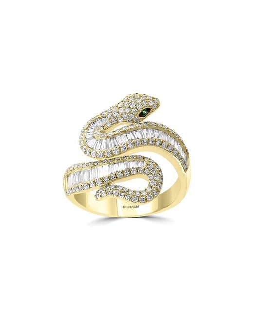 Effy Fine Jewelry Metallic 14K 1.12 Ct. Tw. Diamond & Emerald Ring
