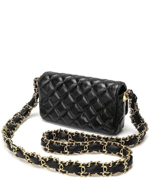 Tiffany & Fred Paris Black Leather Crossbody