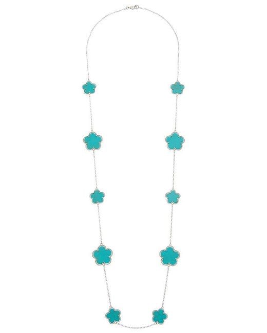 Juvell Blue 18K Plated Clover Necklace