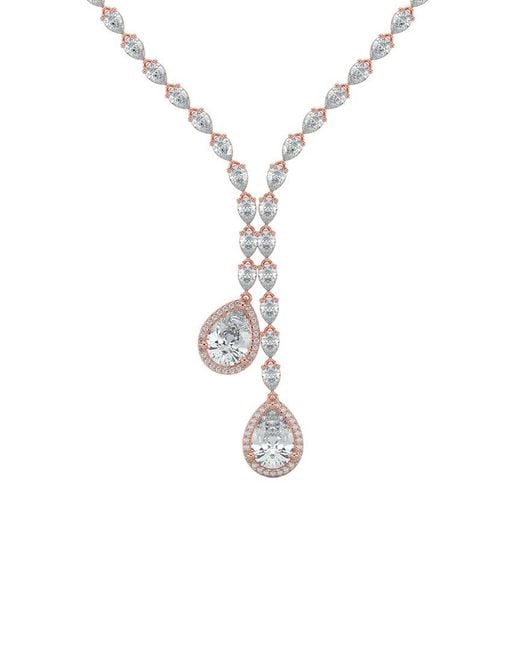 Sabrina Designs Lab Grown Diamonds White 14K Rose 16.39 Ct. Tw. Lab-Grown Diamond Lariat Necklace