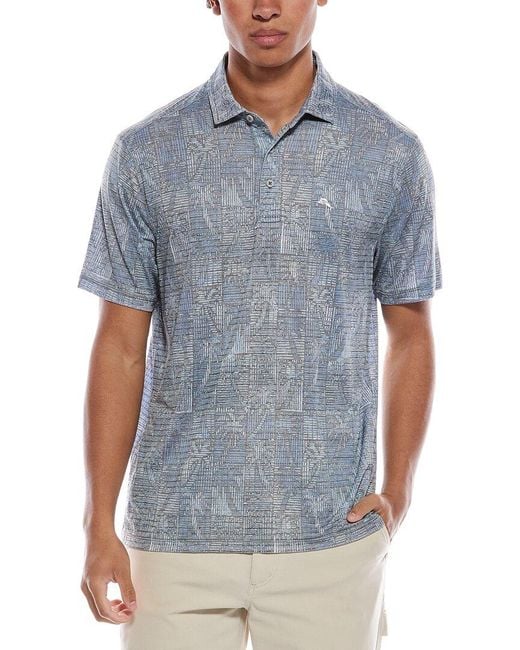 Tommy Bahama Blue Palm Desert Island Grove Polo Shirt for men