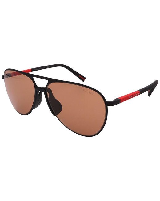 Prada Brown Ps53Zs 59Mm Sunglasses for men