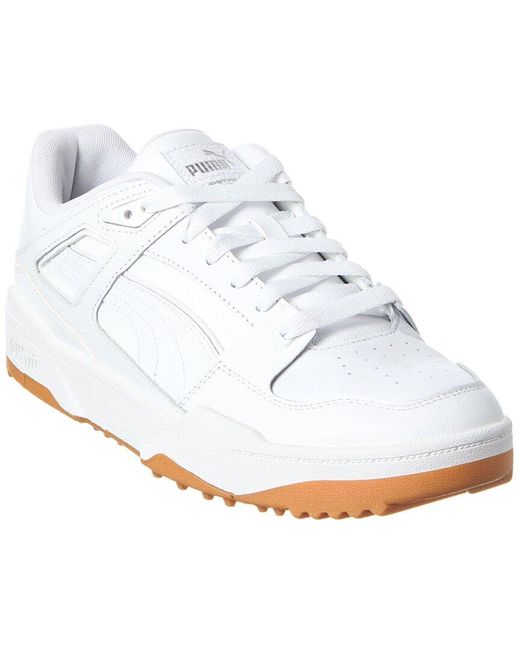 PUMA White Slipstream Canvas & Leather Sneaker for men