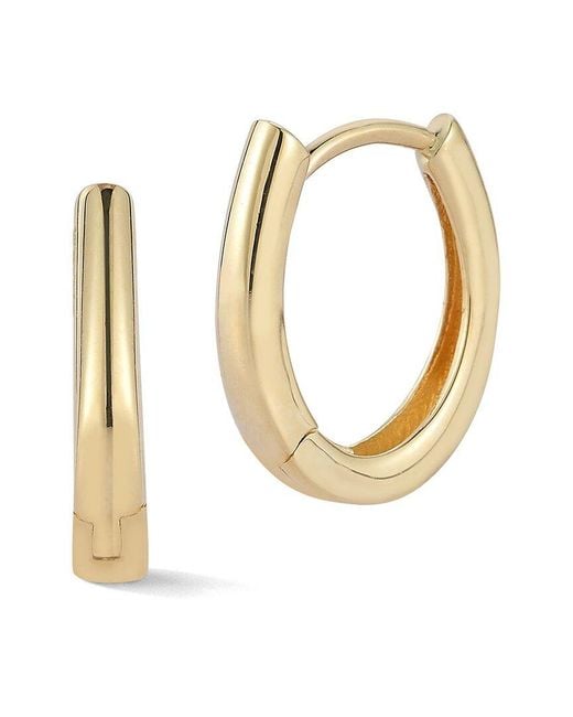 Ember Fine Jewelry White 14k Oval Huggie Earrings