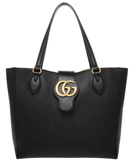 Gucci Black GG Marmont Small Leather Tote