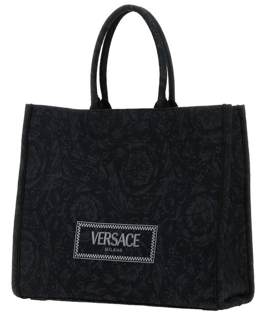 Versace Black Athena Shopping Bag Handbag