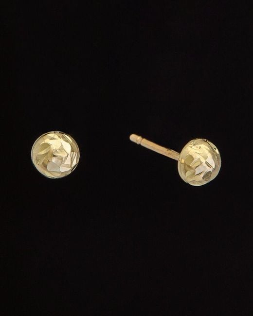 Italian Gold Black 14k Button Studs