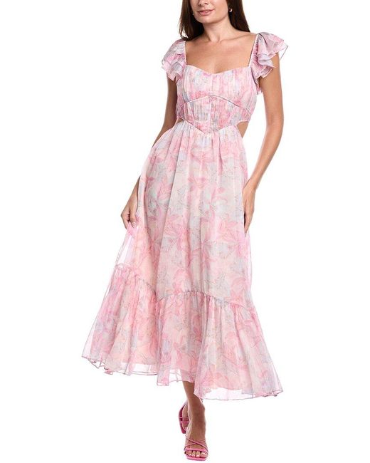 Fate Pink Cutout Maxi Dress
