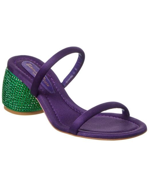 Gianvito Rossi Purple Jolie Satin & Leather Sandal