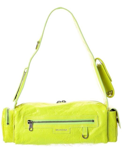 Balenciaga Yellow Superbusy Xs Leather Shoulder Bag