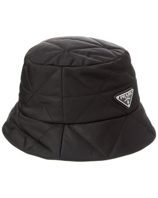 Prada Black Logo Bucket Hat