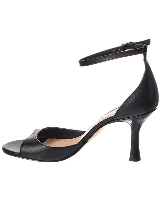Stuart Weitzman Black Isla 75 Leather Sandal