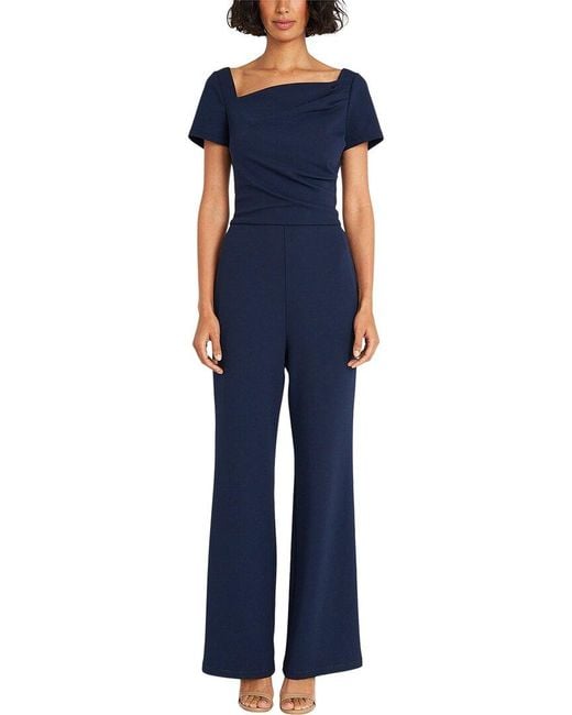 Maggy London Blue Short Sleeve Jumpsuit
