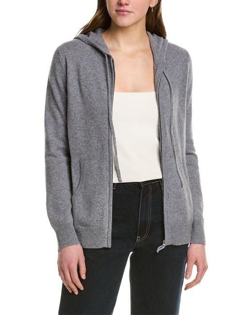 Ainsley Full Zip Cashmere Hoodie in Grey | Lyst Canada