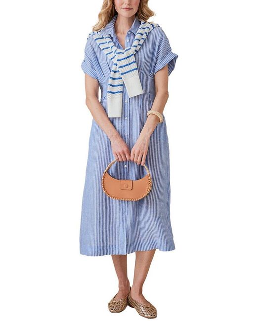 J.McLaughlin Blue Ondine Linen Dress