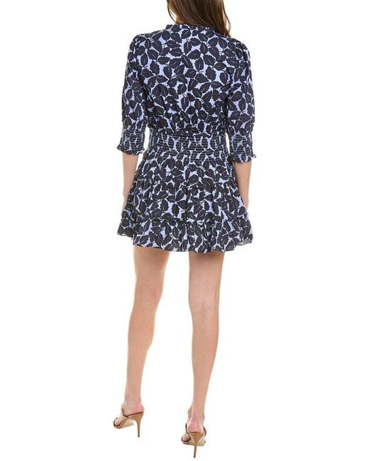 Sail To Sable Blue Smocked Waist Mini Dress